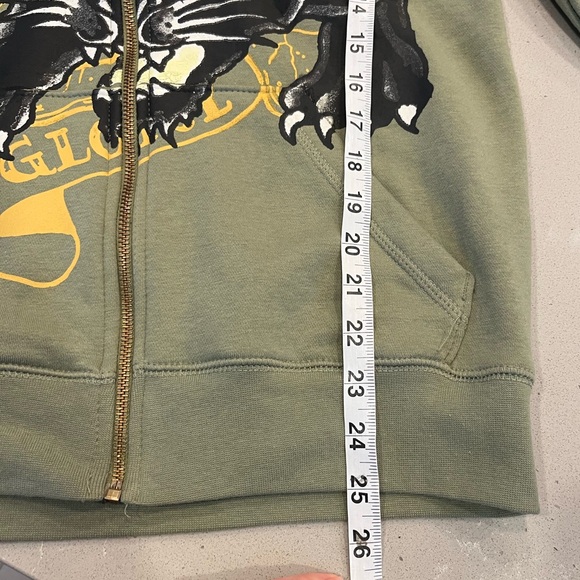 Ed Hardy Men's Crouching Panther Hoodie Jacket Olive Size S Street Wear NWT - Picture 9 of 10